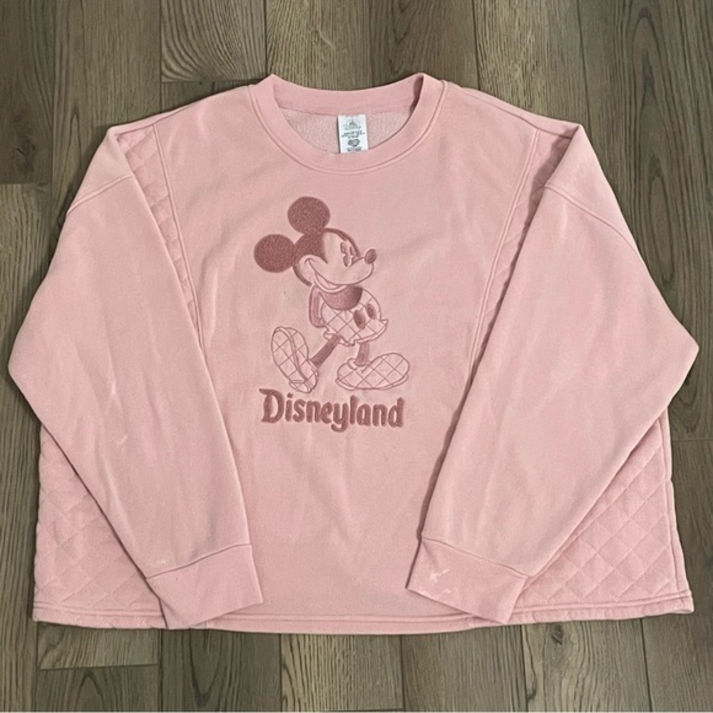 Mickey Mouse Pink‎ Quilted Pullover Sweater